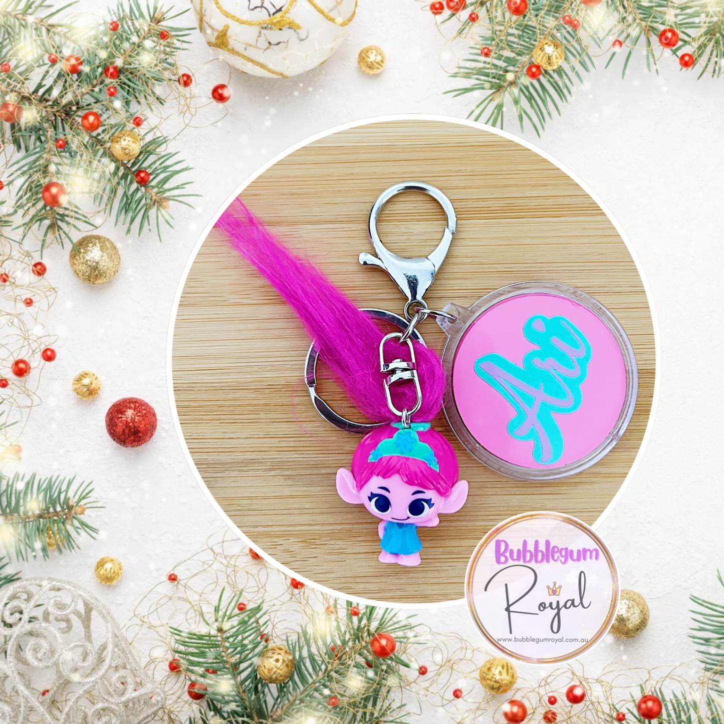 Poppy Trolls Band Together - Personalised Keyring/Bag Tag