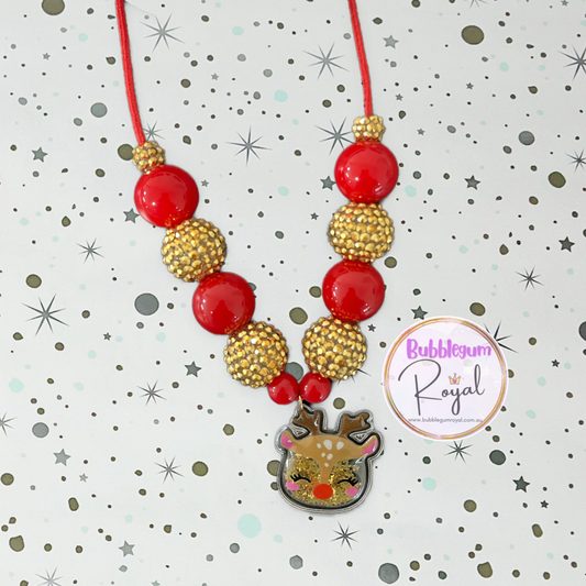 Shaker Glitter Reindeer - Personalised Bauble - Necklace or DIY Kit