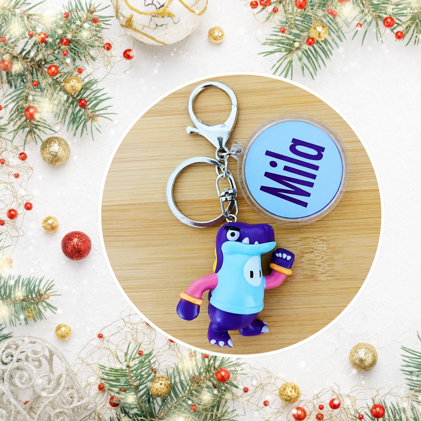 T-Rex Fall Guys - Personalised Keyring/Bag Tag