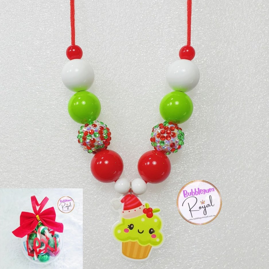 Christmas Cupcake - Personalised Bauble - Necklace or DIY Kit