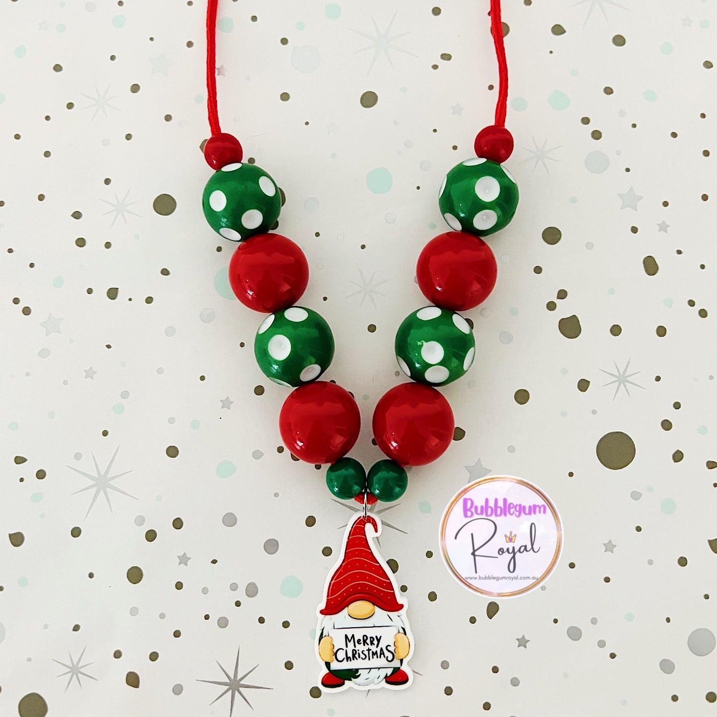 Merry Christmas Gnome - Personalised Bauble - Necklace or DIY Kit