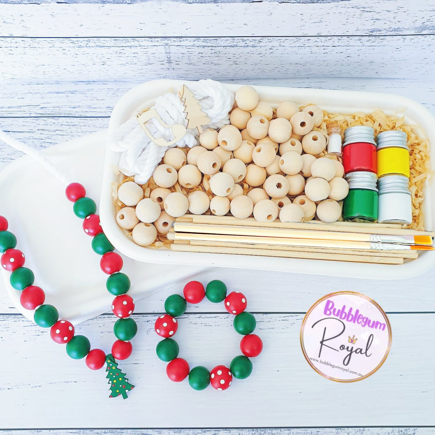 Christmas Eco Activity Kits - DIY Paint Your Own Beads Necklace Kits