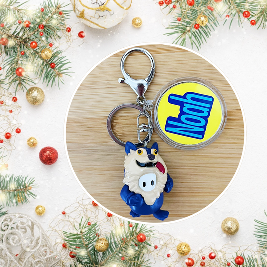 Huff Puff Fall Guys - Personalised Keyring/Bag Tag