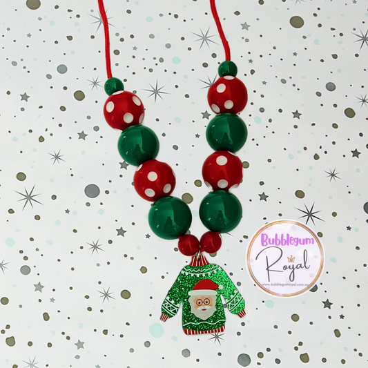 Santa Jumper - Personalised Bauble - Necklace or DIY Kit