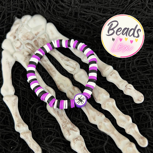 Spooky Spider Clay Bead Bracelet