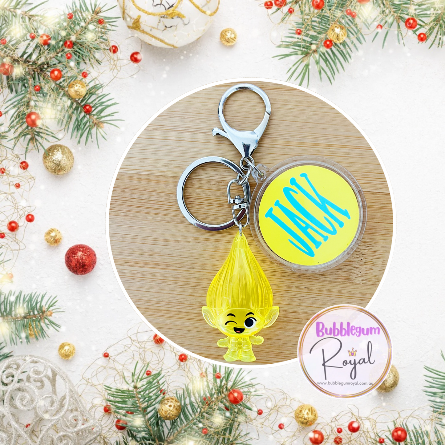 Clay Trolls Band Together - Personalised Keyring/Bag Tag