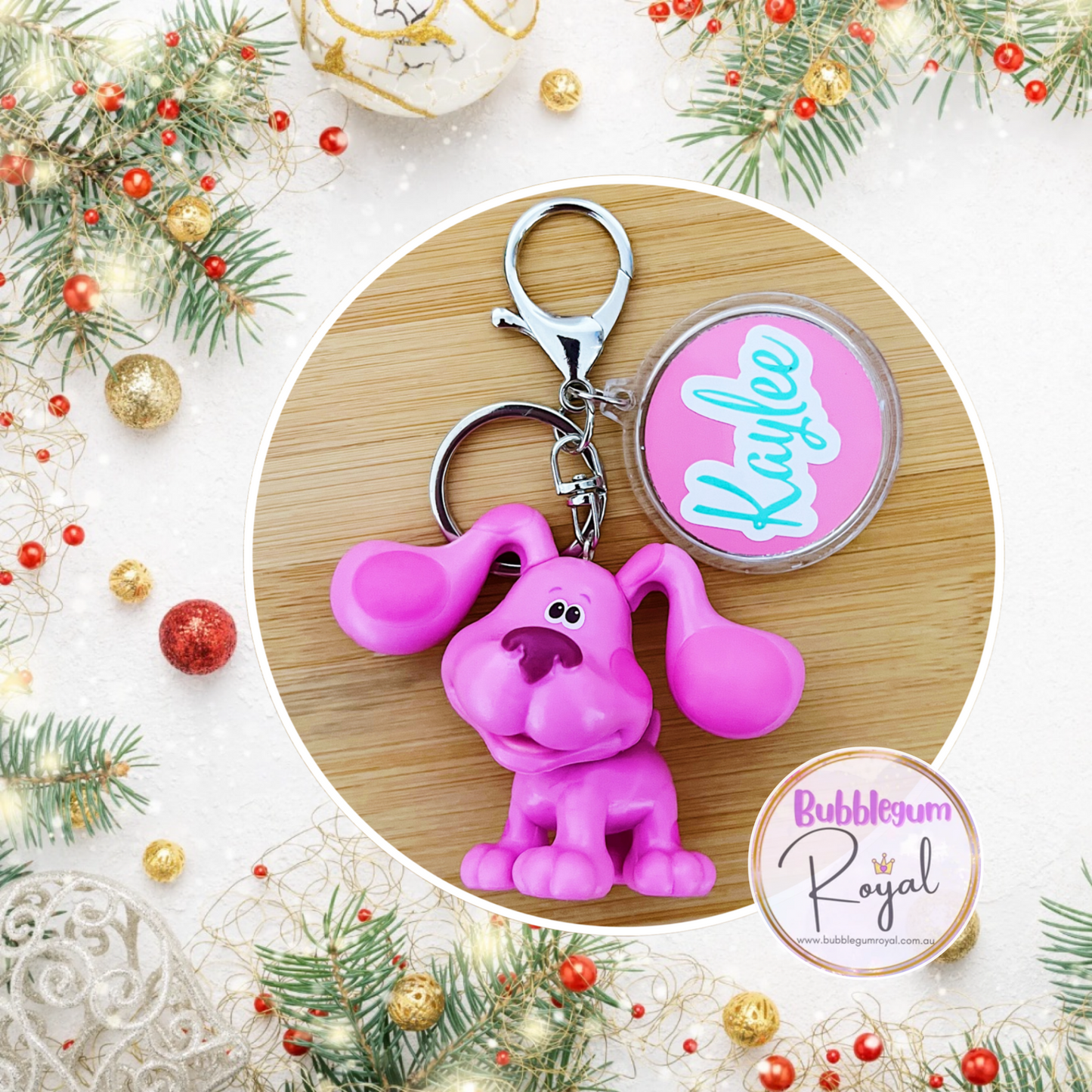 Magenta Blues Clues - Personalised Keyring/Bag Tag