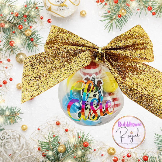 Rainbow Christmas Unicorn - Personalised Bauble - Necklace or DIY Kit