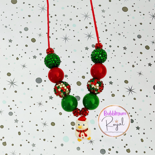 Christmas Snowman Ducky - Personalised Bauble - Necklace or DIY Kit