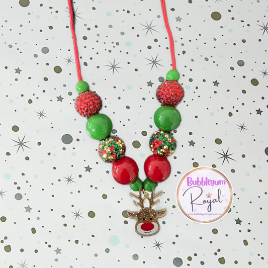 Glitter Reindeer - Personalised Bauble - Necklace or DIY Kit