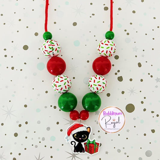 Christmas Cat - Personalised Bauble - Necklace or DIY Kit