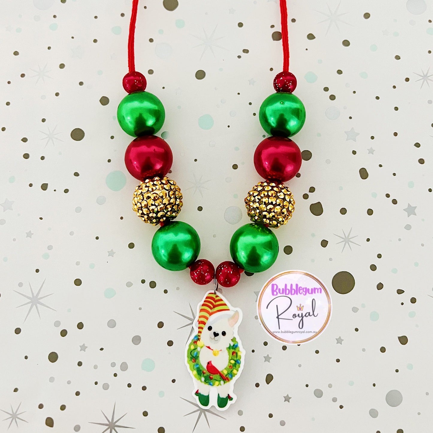 Christmas Lama - Personalised Bauble - Necklace or DIY Kit