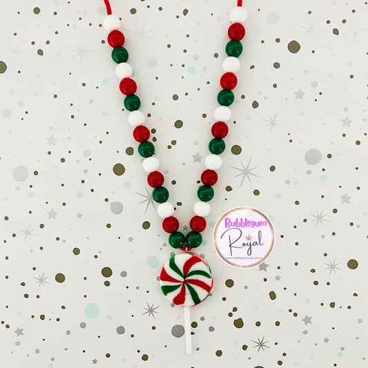 Christmas Lolly Pop - Personalised Bauble - Necklace or DIY Kit
