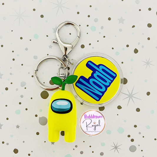 Crewmate Yellow - Personalised Keyring/Bag Tag