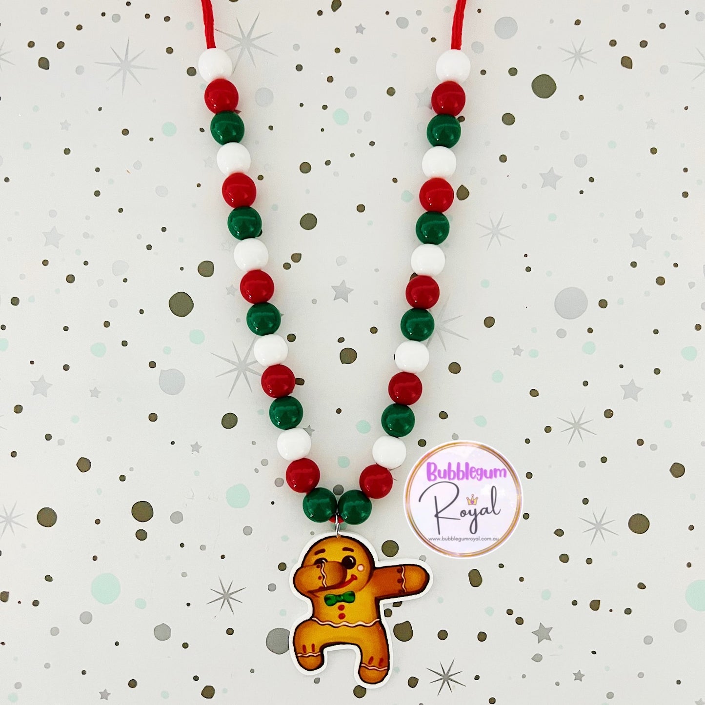 Dabbing Gingerbread Man - Personalised Bauble - Necklace or DIY Kit