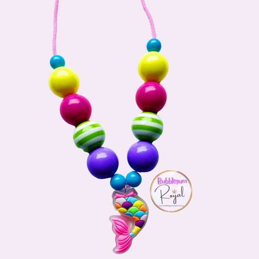 Rainbow Mermaid Tail - Personalised Bauble - Necklace or DIY Kit