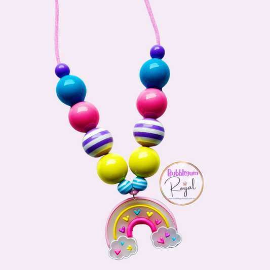 Rainbow Hearts - Personalised Bauble - Necklace or DIY Kit