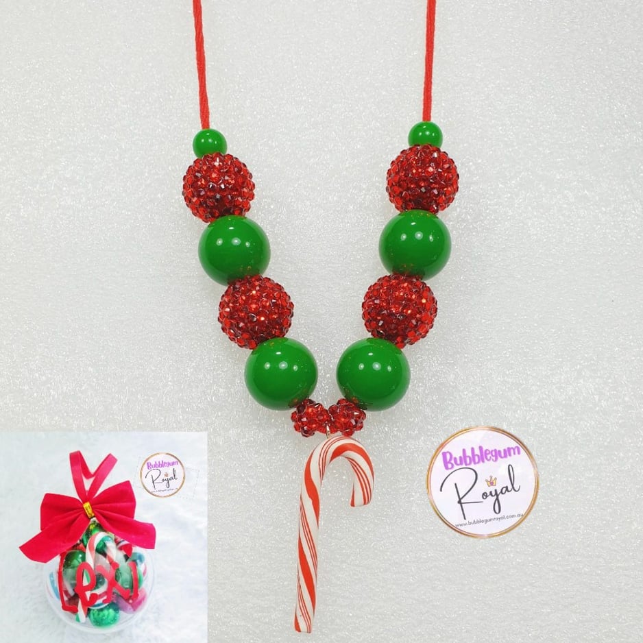 Candy Cane - Personalised Bauble - Necklace or DIY Kit